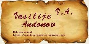 Vasilije Andonov vizit kartica